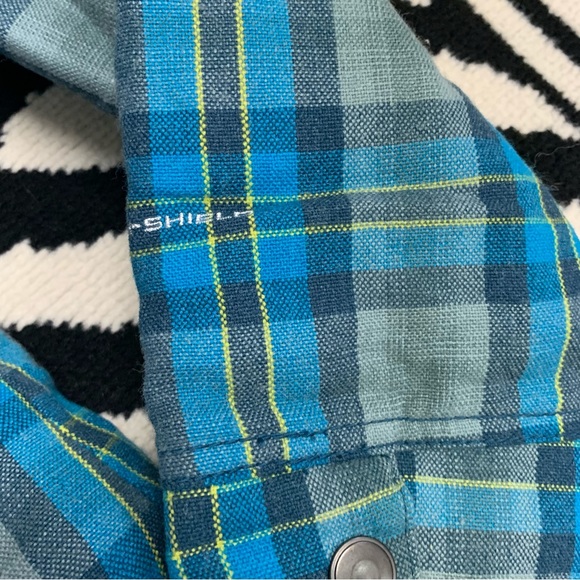 Columbia Omni-Shield Blue Plaid Wool Blend Hooded Coat Size XL - Picture 7 of 11